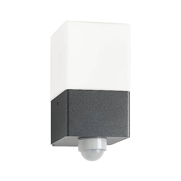 Außenwandleuchte Linus, grafit, Sensor, Edelstahl, Glas, E27 günstig online kaufen