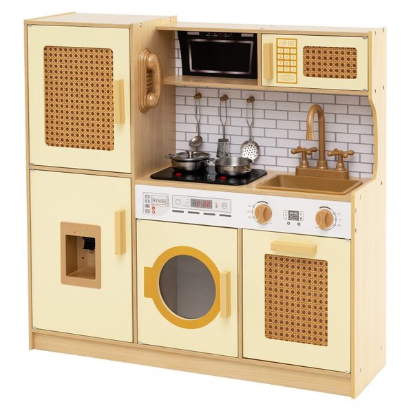 COSTWAY Spielküche Holz, kinder holz, Kinderküchen-Spielset günstig online kaufen