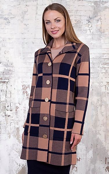 Passioni Cardigan Lang mit Karomuster günstig online kaufen