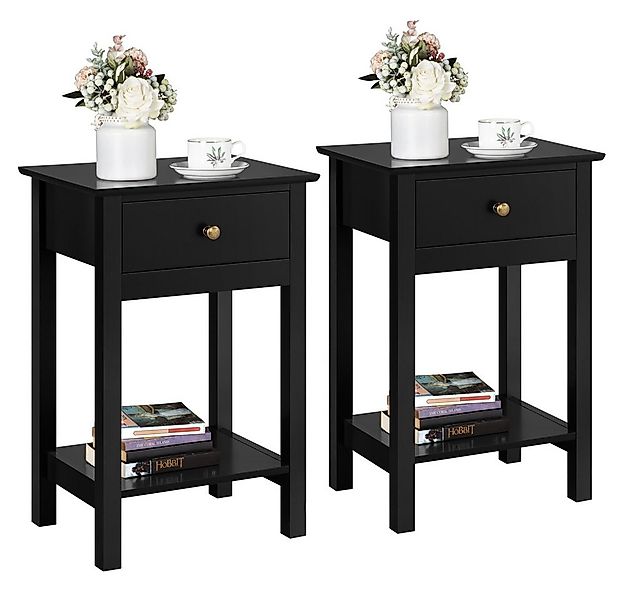 Yaheetech Beistelltisch Nachttisch (2-St), Nachtschrank mit Schublade und A günstig online kaufen