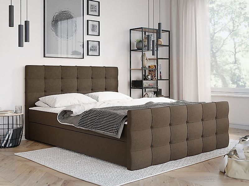 MIRJAN24 Boxspringbett Milano 2 (Kopfteil, Matratze und Topper), Polsterbet günstig online kaufen