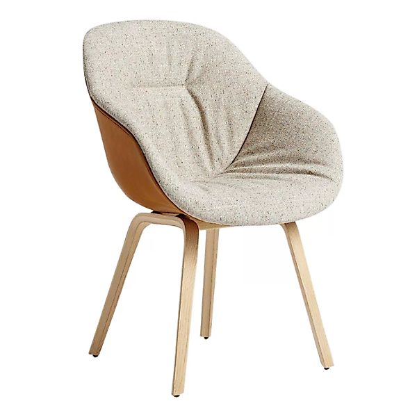 HAY - About a Chair AAC 123 Soft Duo Armlehnstuhl - hellgrau/braun/Sitz Sto günstig online kaufen