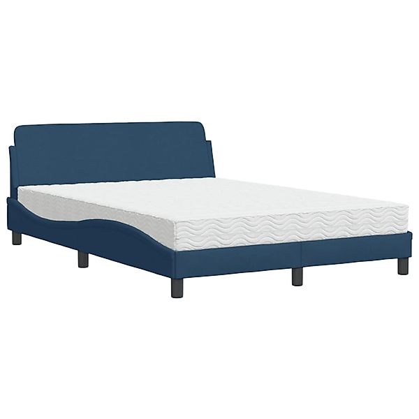 vidaXL Bett mit Matratze Blau 140x190 cm Stoff Modell 12009065 günstig online kaufen