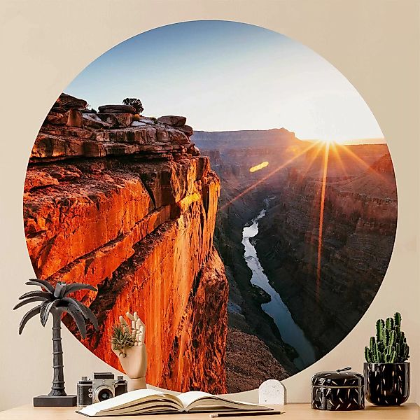 Runde Tapete selbstklebend Sonne im Grand Canyon günstig online kaufen