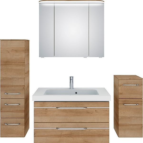 Saphir Badmöbel-Set »Balto Sprint 4-teilig, Mineralmarmor-Waschtisch mit LE günstig online kaufen