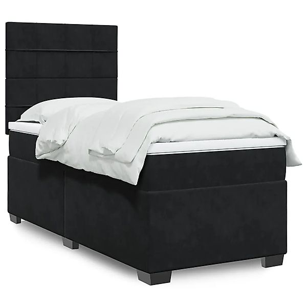 vidaXL Boxspringbett mit Matratze Schwarz 90x200 cm Samt 3293112 günstig online kaufen