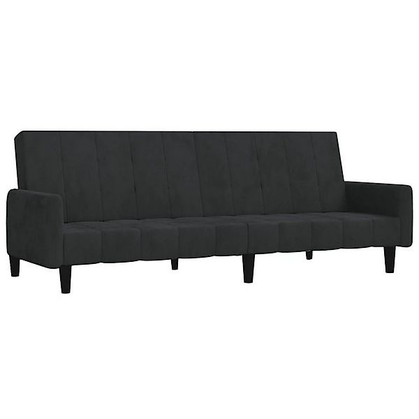 vidaXL Sofa Schlafsofa 2-Sitzer Schwarz Samt günstig online kaufen