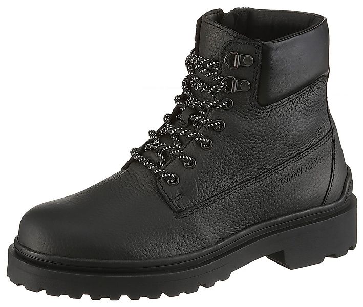Tommy Jeans TJM LACE UP BOOT LEATHER Schnürboots, Schnürstiefelette mit wei günstig online kaufen