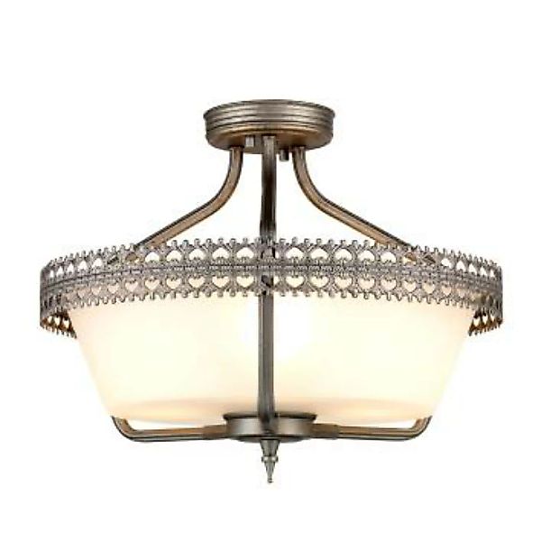 Deckenlampe Glas Metall handbemalt Ø44cm Wohnzimmer günstig online kaufen