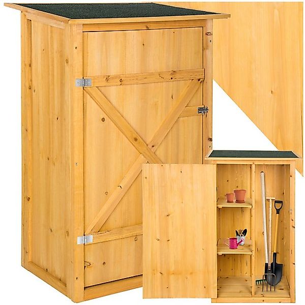 tectake Geräteschrank Gartenschrank mit Flachdach (Bausatz, 1-St., inkl. Sc günstig online kaufen