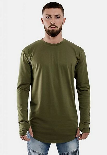 Blackskies T-Shirt Round Langarm Longshirt T-Shirt Olive Medium günstig online kaufen