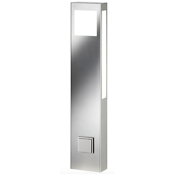 Praktische Pollerleuchte Aqua Paulo in Silber mit Steckdose 2G11 günstig online kaufen