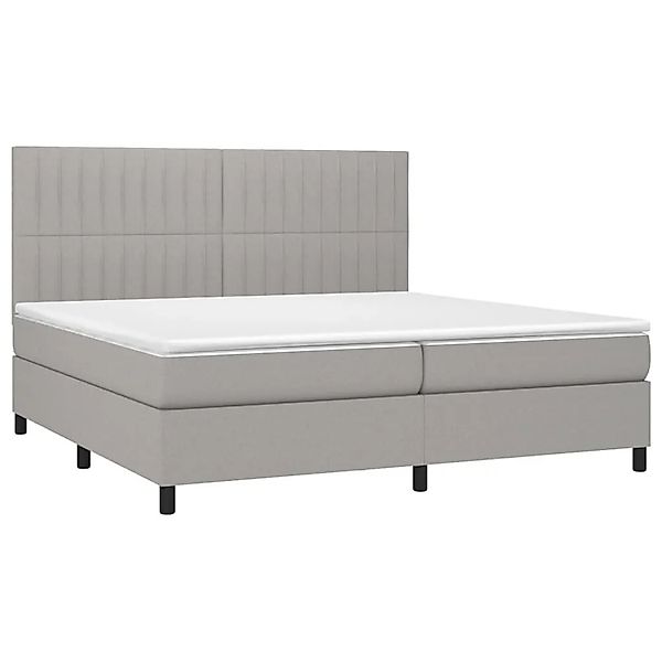 vidaXL Boxspringbett mit Matratze & LED Hellgrau 200x200 cm Stoff 3135061 günstig online kaufen