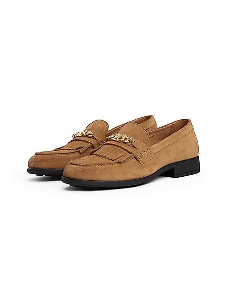 Tommy Hilfiger TH CHAIN FRINGE SUEDE LOAFER Loafer, Blockabsatz, Slipper, B günstig online kaufen
