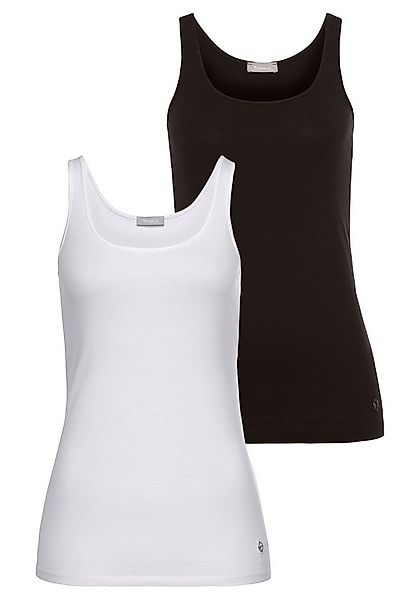 Tamaris Tanktop (2er-Pack) figurbetonte Passform, unifarben, hüftbedeckende günstig online kaufen