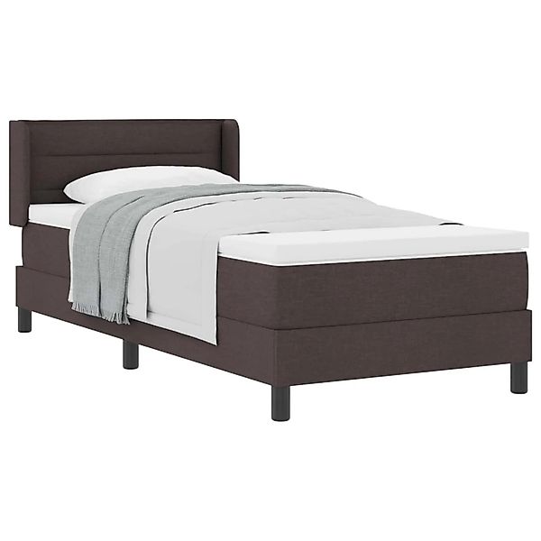 vidaXL Boxspringbett mit Matratze Dunkelbraun 200 x 90 cm Polyester 3341023 günstig online kaufen