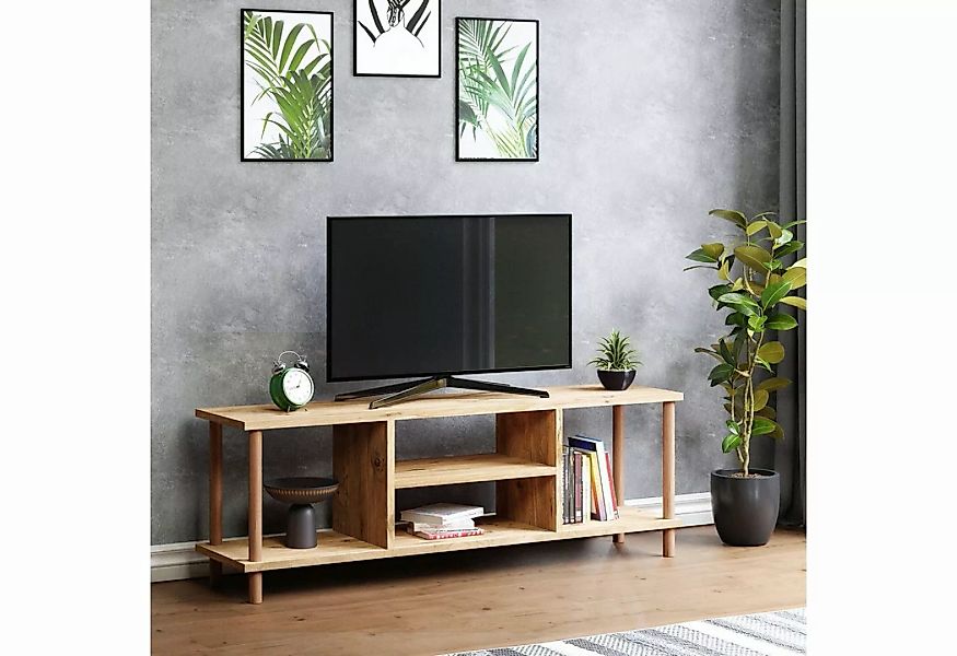 en.casa TV-Schrank Ærøskøbing TV Board 43x120x29cm Holzoptik günstig online kaufen