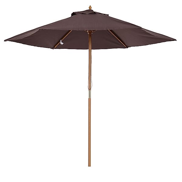 Outsunny Gartenschirm 2,5x2,3m, Sonnenschirm mit 6 Stahlstreben aus Holz un günstig online kaufen