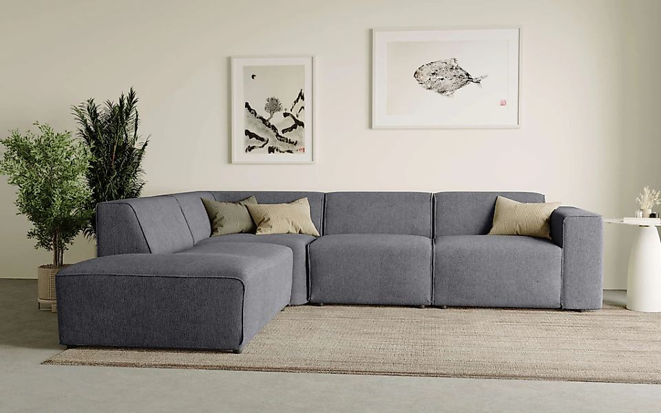 andas Ecksofa "Noord mit Kedernaht, Breite 282 cm", Cord, Struktur, Webstof günstig online kaufen