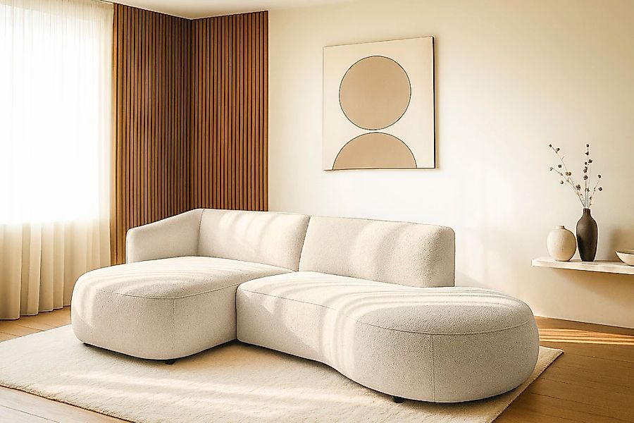 Home affaire Ecksofa "OSTRUP Rundsofa, L-Form, Naturtöne, Boucle" Breite 27 günstig online kaufen