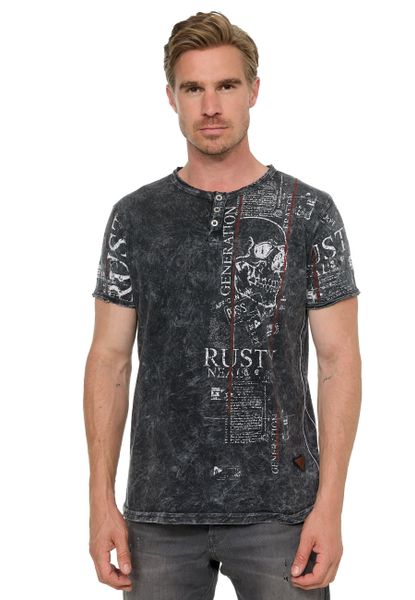 Rusty Neal T-Shirt im Used-Look mit Allover-Print günstig online kaufen