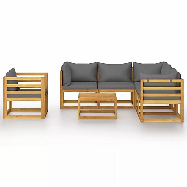 7-tlg. Garten-lounge-set Mit Auflagen Massivholz Akazie günstig online kaufen