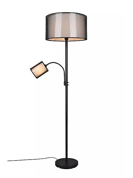Stehleuchte ca. 174 cm hoch 1 Stück Metall / Stoff Schwarz, Weiß günstig online kaufen