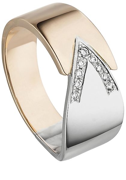 JOBO Fingerring "Ring mit 9 Diamanten", 585 Gold bicolor günstig online kaufen