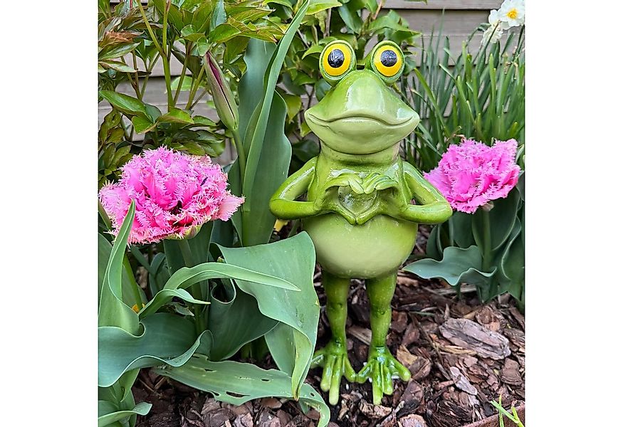 Online-Fuchs Gartenfigur Deko Figuren Frosch mit Herz für draußen, 36 cm gr günstig online kaufen