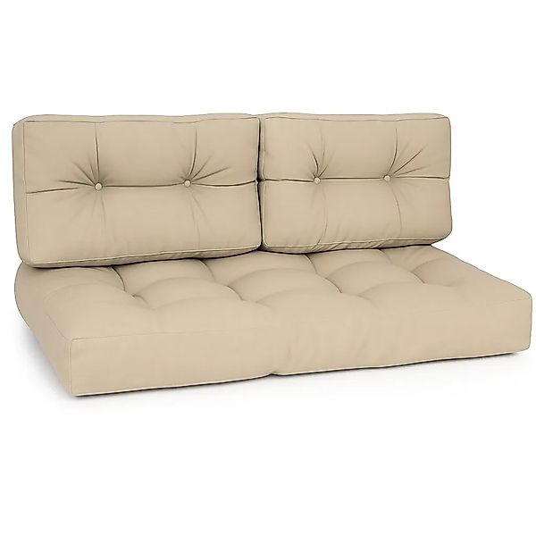 Beautissu ECO Style Palettenkissen Sitz 120x80x15cm Natur + Rücken 2tlg günstig online kaufen
