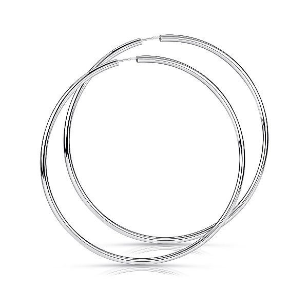 Materia Paar Creolen Damen Silber Ø80mm günstig online kaufen