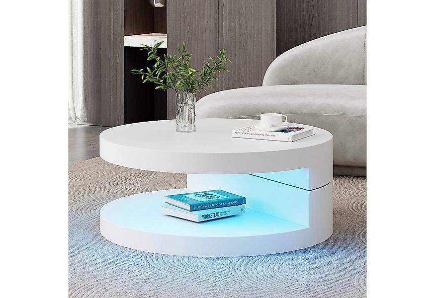 HAUSS SPOLE Couchtisch Obere Tischplatte 360° frei drehbar, mit LED-Lichtle günstig online kaufen