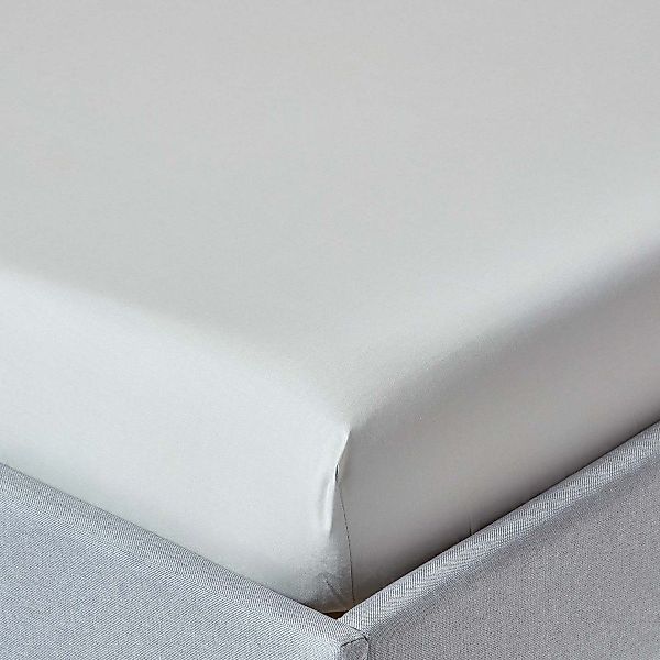 Homescapes Spannbettlaken Spannbettlaken silbergrau ägyptische Baumwolle, günstig online kaufen