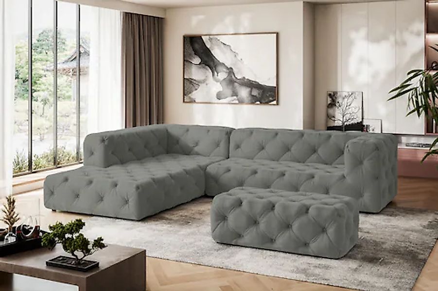 Home affaire Ecksofa »FOLLINA« L-Form, mit klassischer Chesterfield-Knopfhe günstig online kaufen