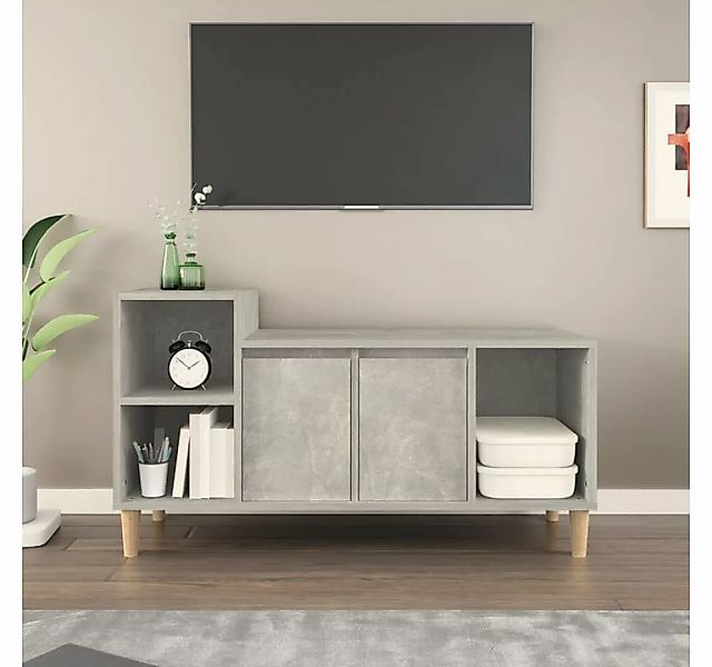 furnicato TV-Schrank Betongrau 100x35x55 cm Holzwerkstoff günstig online kaufen