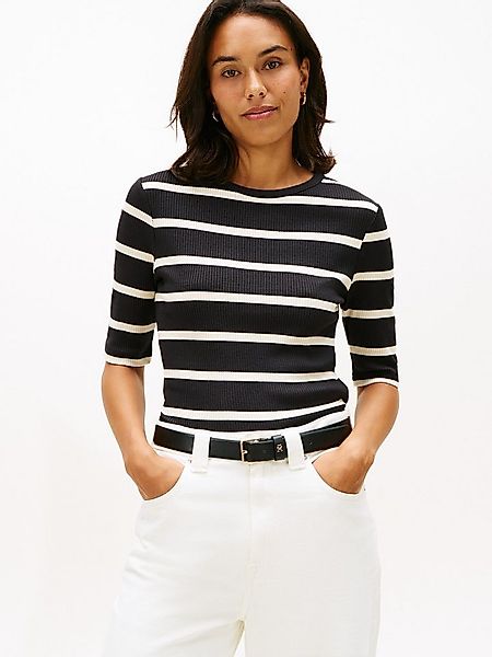 Tommy Hilfiger Kurzarmshirt SLIM 5X2 RIB C-NK 1/2 SLV mit Rundhals und Ripp günstig online kaufen