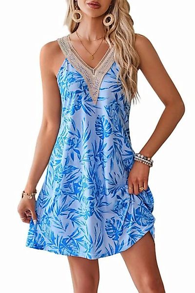 JDMGZSR Sommerkleid Sommerliches elegantes Spitzenkleid mit V-Ausschnitt un günstig online kaufen
