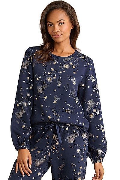 Love & Roses Sweater Love & Roses langes Lounge-Top mit Folien-Detail (1-tl günstig online kaufen