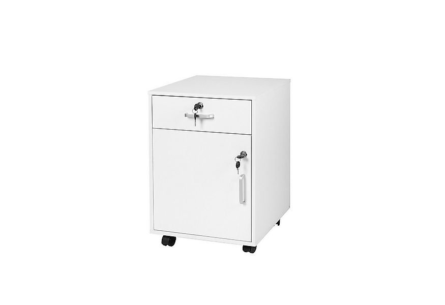 relaxdays Rollcontainer Abschließbarer Rollcontainer, weiß günstig online kaufen