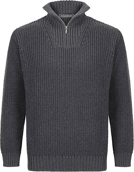 Irelandseye Wollpullover Reefer Ribbed Zip Neck Sweater Men günstig online kaufen