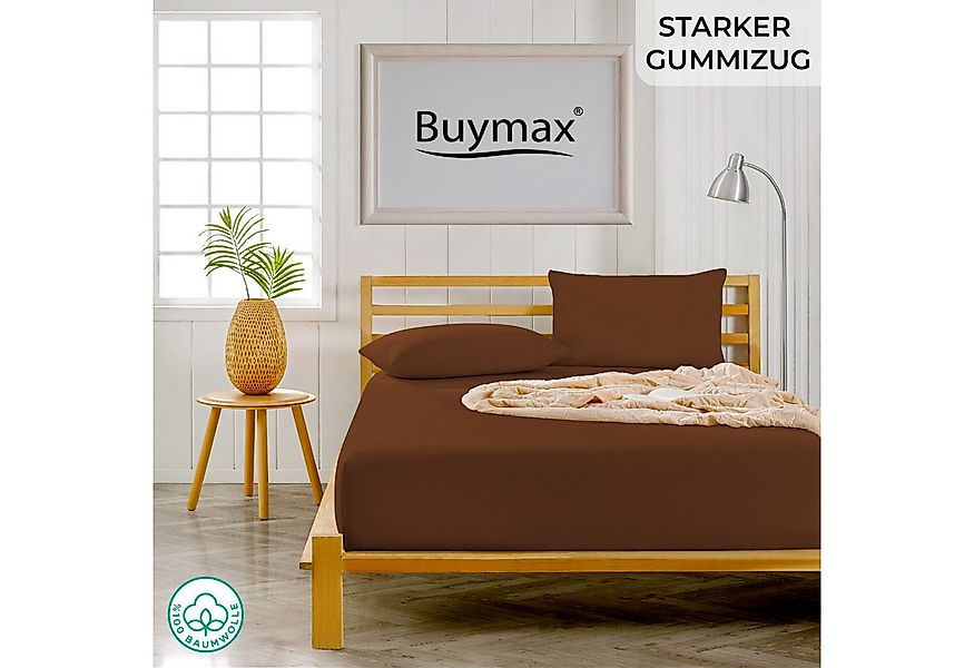 Buymax Spannbettlaken 2-er Set, Doppelpack, Bettlaken, Jersey 100% Baumwoll günstig online kaufen