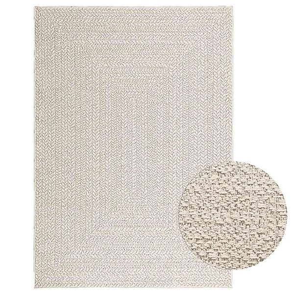 vidaXL Teppich ZIZUR Creme 120x170 cm Jute-Optik Indoor und Outdoor 4010364 günstig online kaufen