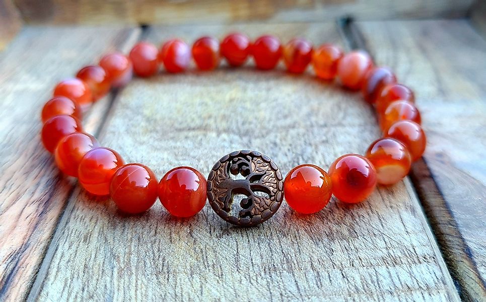NAHLE Perlenarmband Lebensbaum Achat Naturstein Armband günstig online kaufen