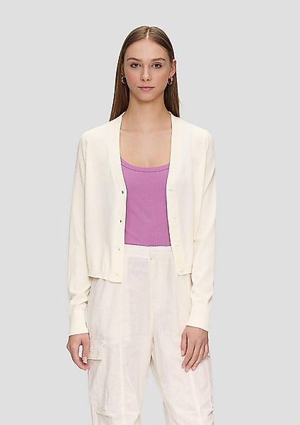 QS Cardigan Strickjacke Strickjacke aus Viskosemix mit Rollsaum günstig online kaufen