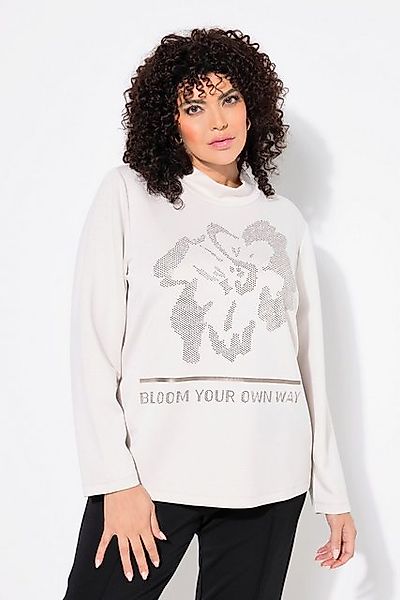 Ulla Popken Sweatshirt Sweatshirt Blüte Stehkragen Langarm Modalmix günstig online kaufen