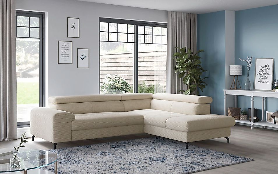 COTTA Ecksofa "Aura L-Form", mit Schlaffunktion, Bettkasten und Kopfteilver günstig online kaufen