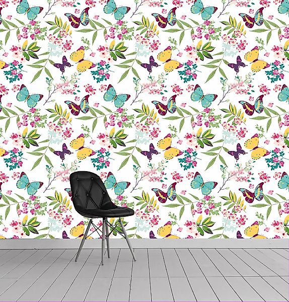 queence Vinyltapete »Luke«, bedruckt-Motiv-botanisch-floral-gemustert-natür günstig online kaufen