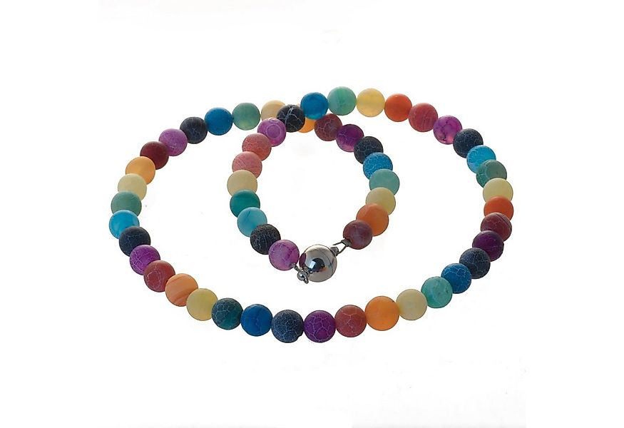 Perlenkette Kette Chakra Regenbogen Achat 8 mm, in Regenbogen Farben günstig online kaufen