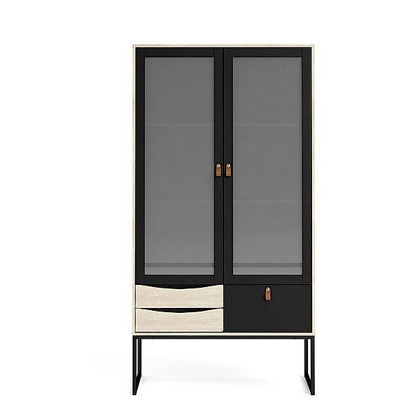 ebuy24 Vitrine Sady Vitrinenschrank 2 Glastüren, 3 Schubladen mat günstig online kaufen