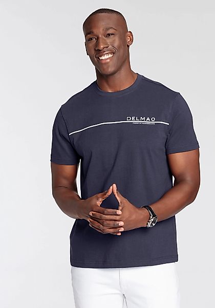 DELMAO T-Shirt, Kurzarm, mit coolem Print, Rundhalsausschnitt, aus 100% Bau günstig online kaufen